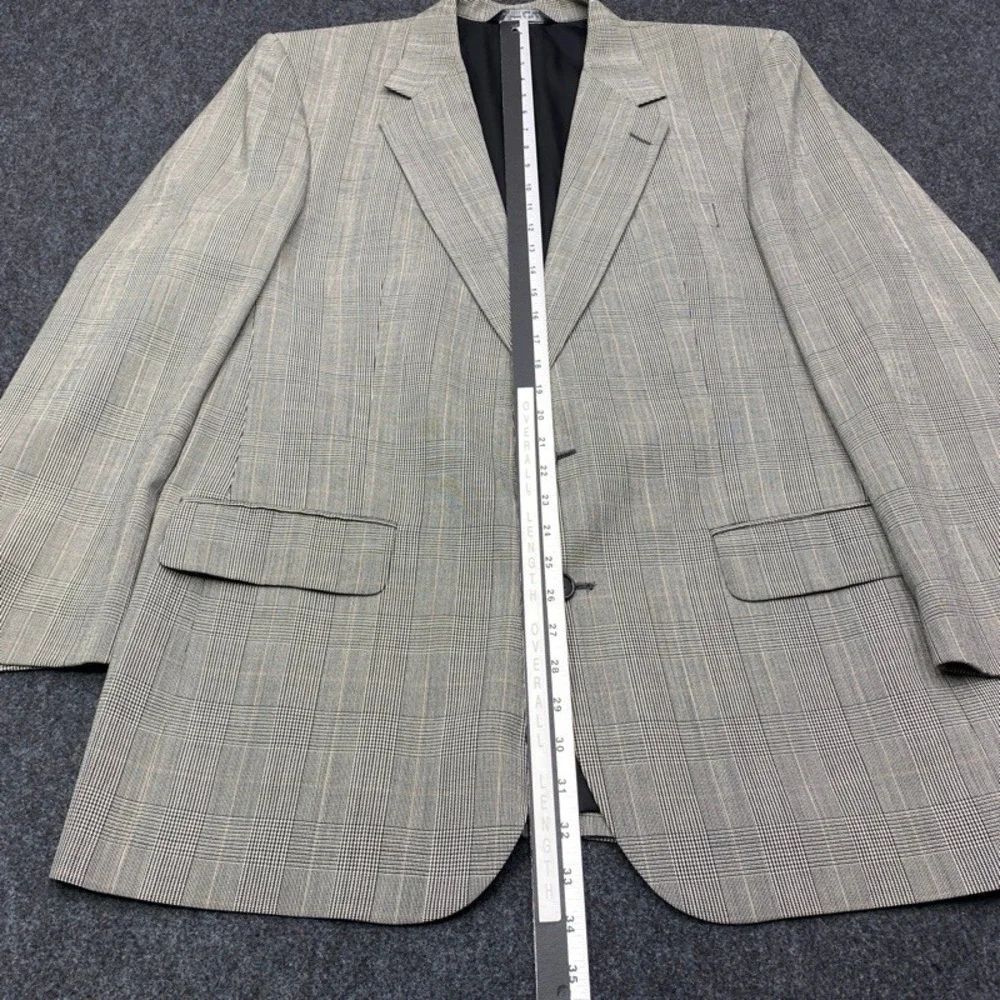 Christian Dior Mens 46R Olive Green Herringbone Blazer Sport Coat Jacket
